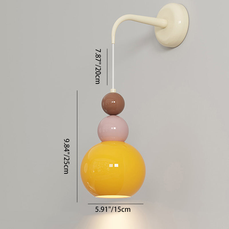 Moderne minimalistische Kugel Metall Glas 1-Licht Wandleuchte für das Schlafzimmer 