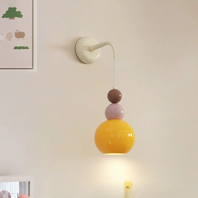 Moderne minimalistische Kugel Metall Glas 1-Licht Wandleuchte für das Schlafzimmer 