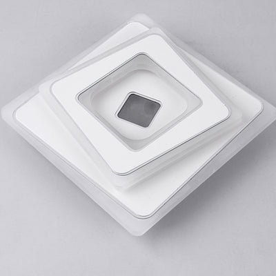Plafonnier LED carré en fer et acrylique minimaliste moderne pour chambre 