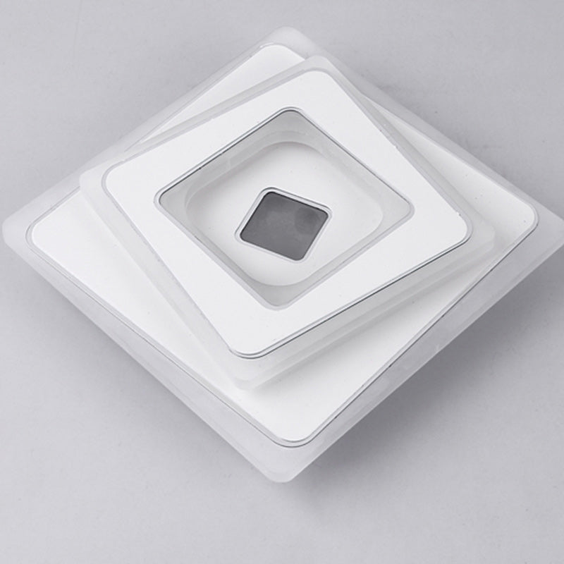 Plafonnier LED carré en fer et acrylique minimaliste moderne pour chambre 