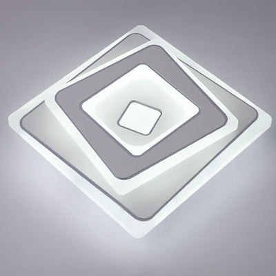 Plafonnier LED carré en fer et acrylique minimaliste moderne pour chambre 