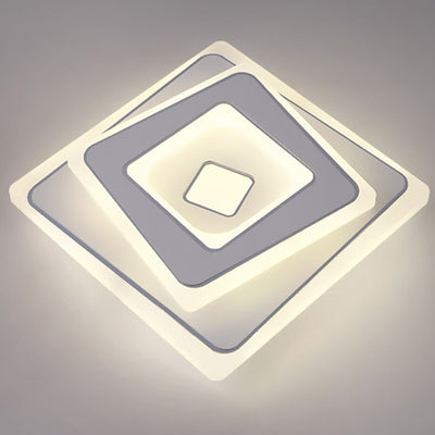 Plafonnier LED carré en fer et acrylique minimaliste moderne pour chambre 