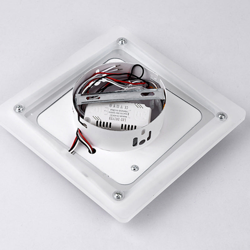 Plafonnier LED carré en fer et acrylique minimaliste moderne pour chambre 