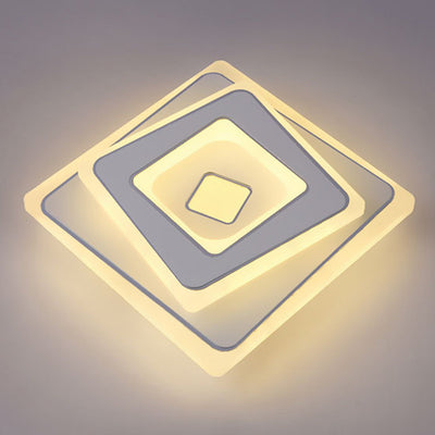 Plafonnier LED carré en fer et acrylique minimaliste moderne pour chambre 