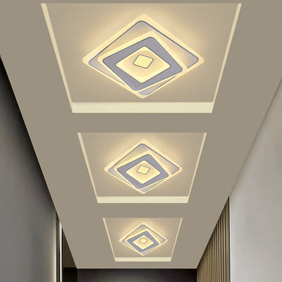 Plafonnier LED carré en fer et acrylique minimaliste moderne pour chambre 