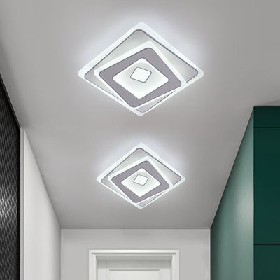 Plafonnier LED carré en fer et acrylique minimaliste moderne pour chambre 