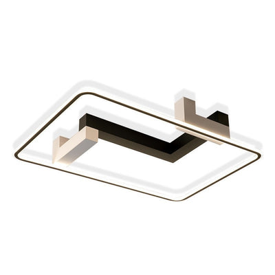 Lumière de plafond semi-encastrée LED contemporaine rectangulaire créative en acrylique, fer et aluminium pour le salon 