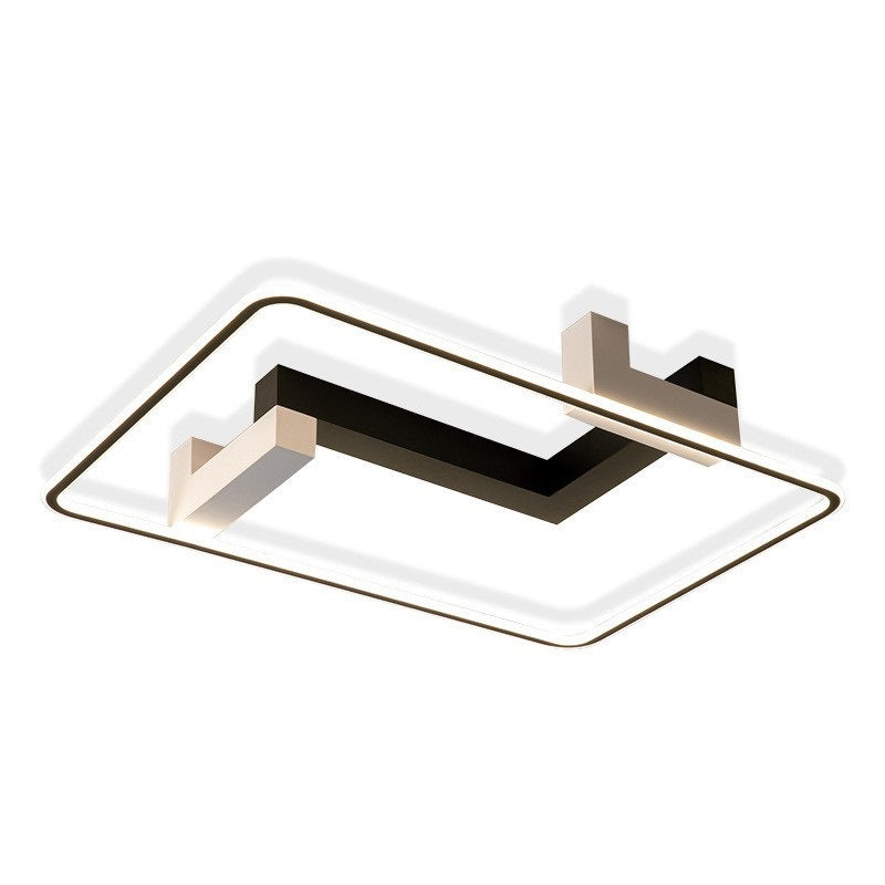Lumière de plafond semi-encastrée LED contemporaine rectangulaire créative en acrylique, fer et aluminium pour le salon 