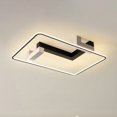 Lumière de plafond semi-encastrée LED contemporaine rectangulaire créative en acrylique, fer et aluminium pour le salon 