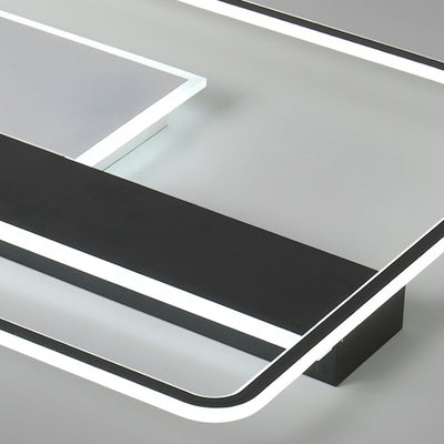 Lumière de plafond semi-encastrée LED contemporaine rectangulaire créative en acrylique, fer et aluminium pour le salon 