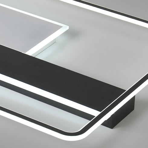 Lumière de plafond semi-encastrée LED contemporaine rectangulaire créative en acrylique, fer et aluminium pour le salon 
