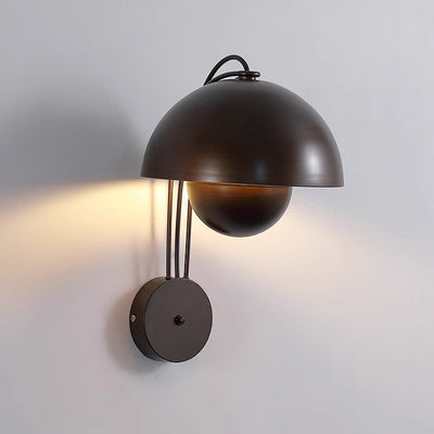 Traditional Rustic Dome Iron 1-Light Wall Sconce Lamp For Bedroom