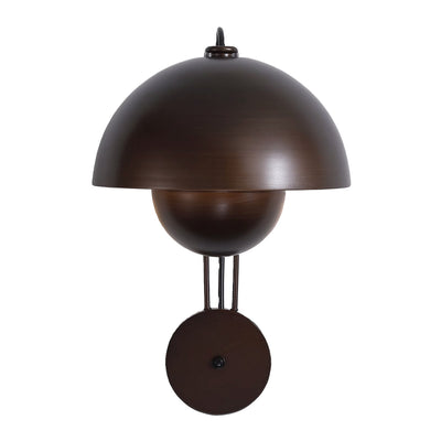 Traditional Rustic Dome Iron 1-Light Wall Sconce Lamp For Bedroom