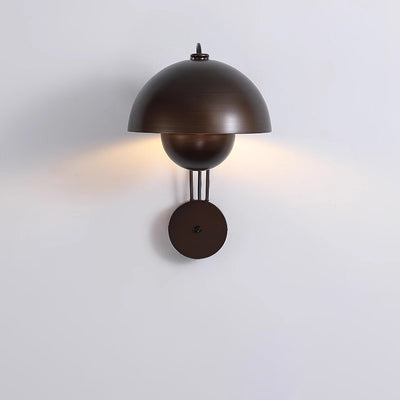 Traditional Rustic Dome Iron 1-Light Wall Sconce Lamp For Bedroom
