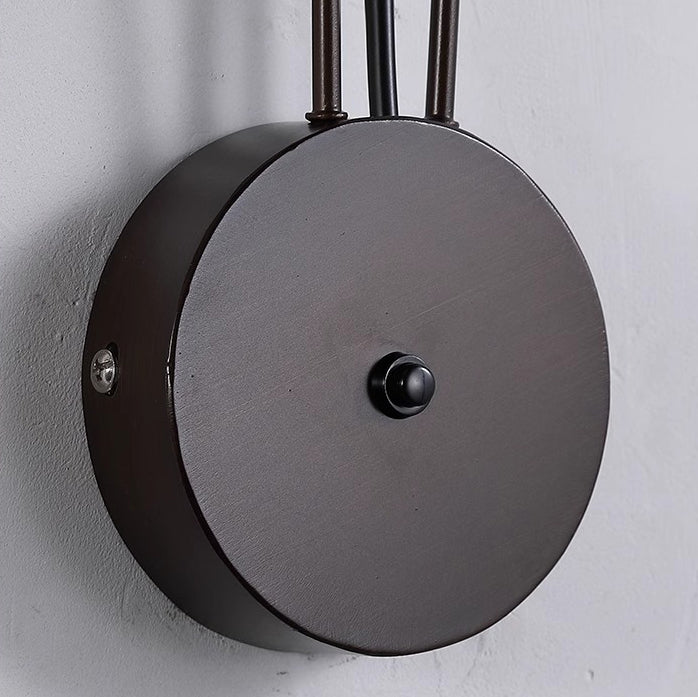 Traditional Rustic Dome Iron 1-Light Wall Sconce Lamp For Bedroom