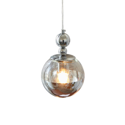 Contemporary Scandinavian Globe Metal Glass 1-Light Pendant Light For Bedroom