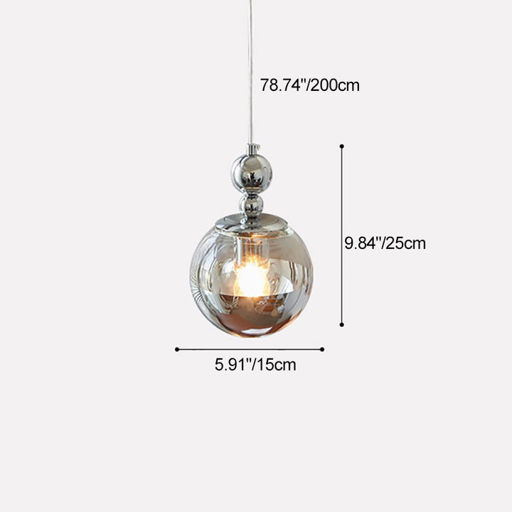 Zeitgenössische skandinavische Globe Metall Glas 1-Licht Pendelleuchte für Schlafzimmer 