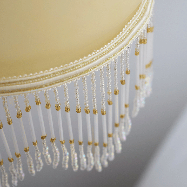 Traditional French Dome Glass Brass 1-Light Pendant Light For Living Room