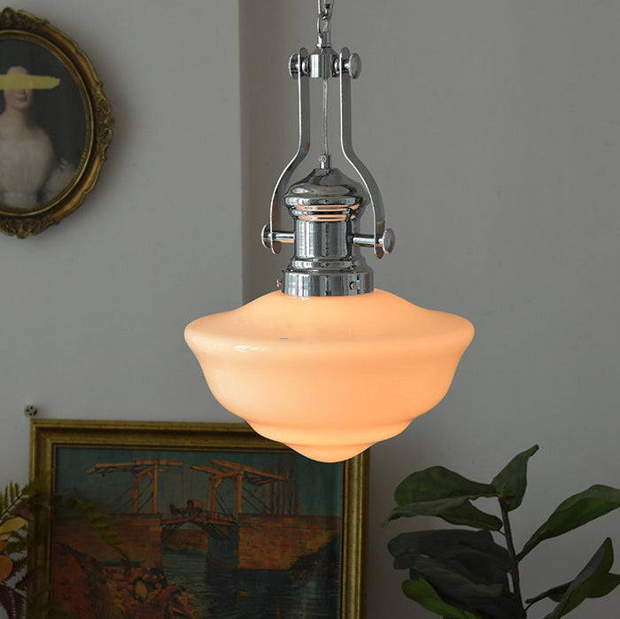 Suspension Moderne Mi-Siècle en Verre et Fer à 1 Lumière pour Salon 