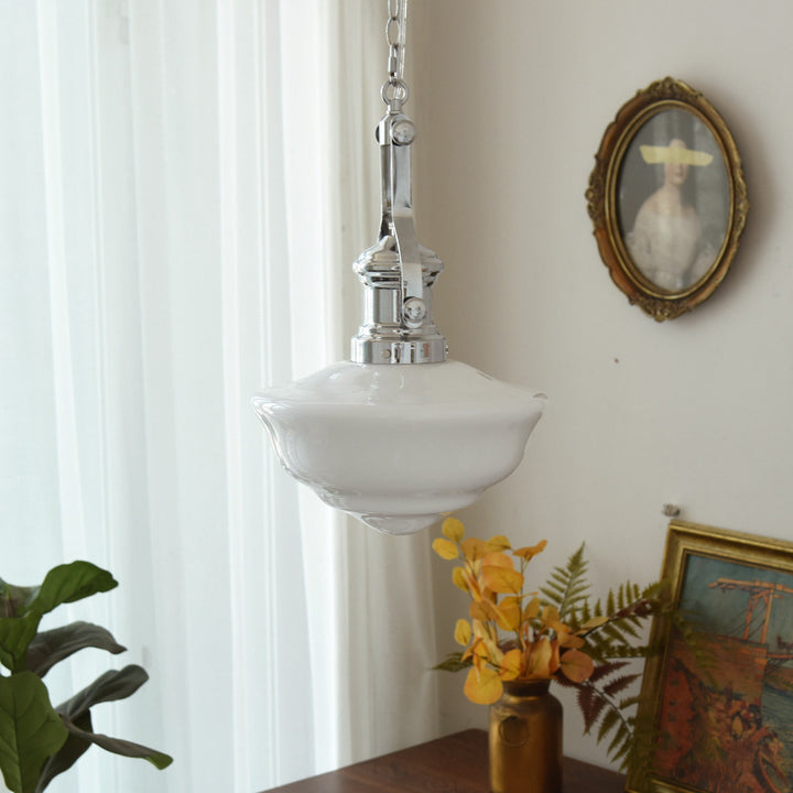 Suspension Moderne Mi-Siècle en Verre et Fer à 1 Lumière pour Salon 