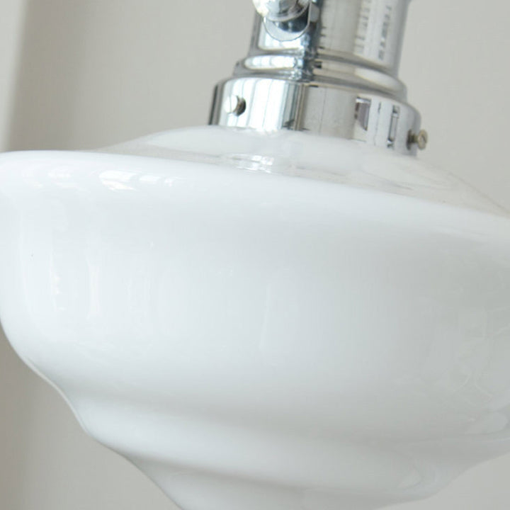 Moderne Mid-Century Kegel Eisen Glas 1-Licht Pendelleuchte für das Wohnzimmer 
