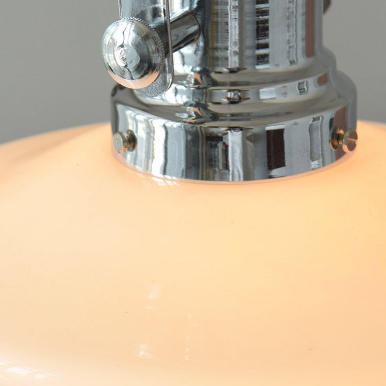 Moderne Mid-Century Kegel Eisen Glas 1-Licht Pendelleuchte für das Wohnzimmer 