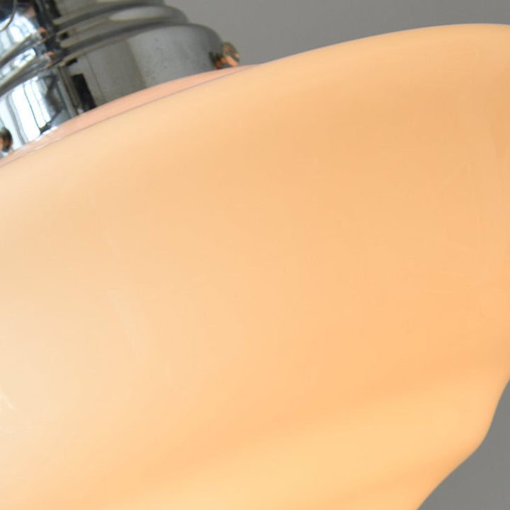 Moderne Mid-Century Kegel Eisen Glas 1-Licht Pendelleuchte für das Wohnzimmer 