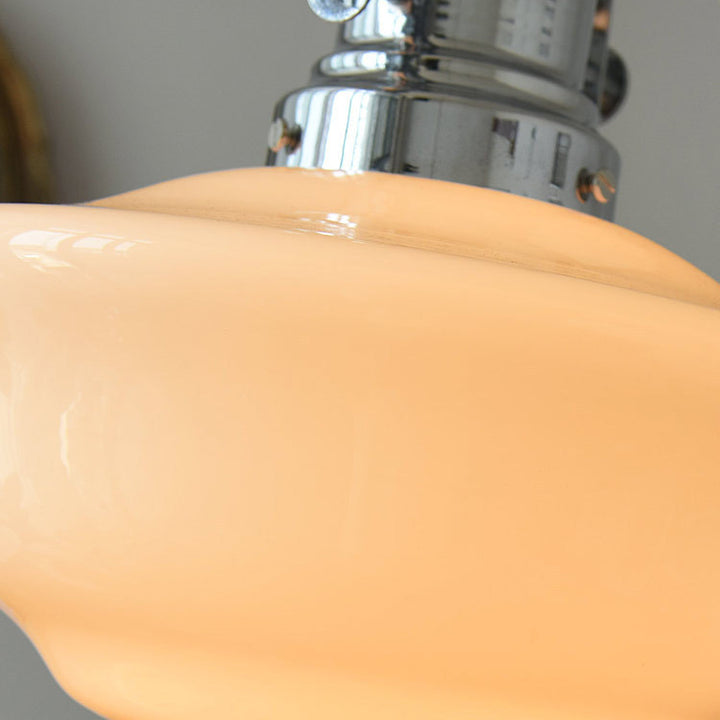 Moderne Mid-Century Kegel Eisen Glas 1-Licht Pendelleuchte für das Wohnzimmer 