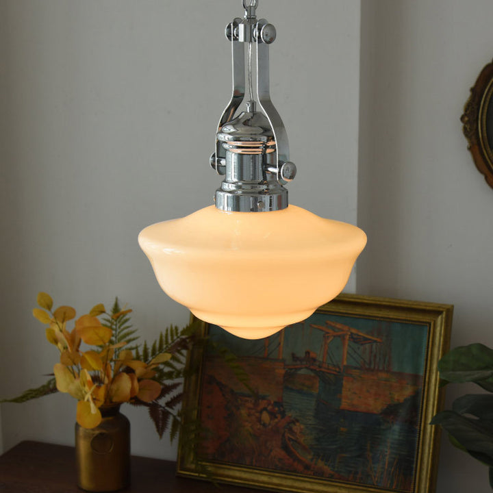 Suspension Moderne Mi-Siècle en Verre et Fer à 1 Lumière pour Salon 