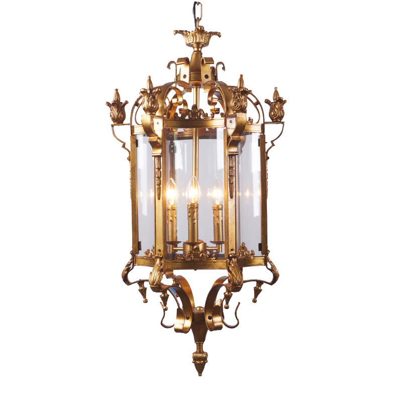 Modern Luxury Cylinder Iron Glass 3-Light Pendant Light For Hallway