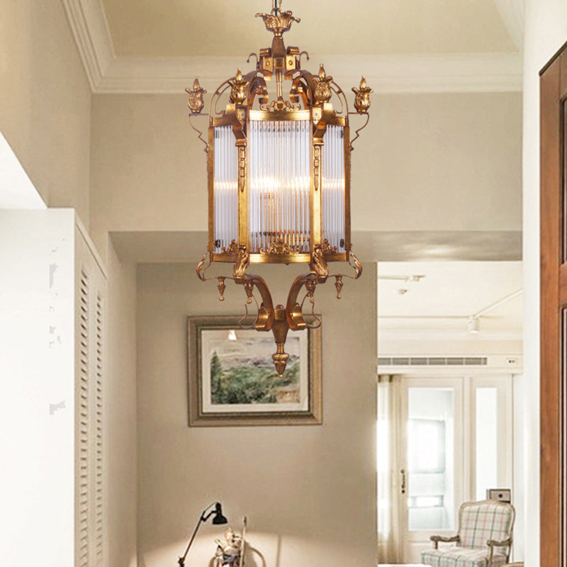 Modern Luxury Cylinder Iron Glass 3-Light Pendant Light For Hallway
