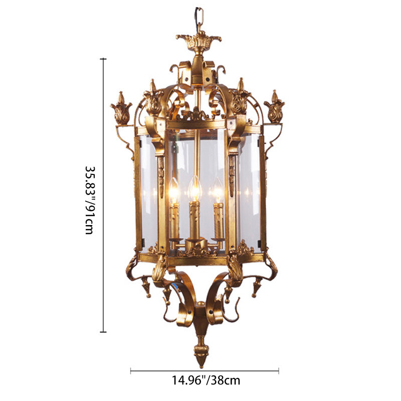 Modern Luxury Cylinder Iron Glass 3-Light Pendant Light For Hallway