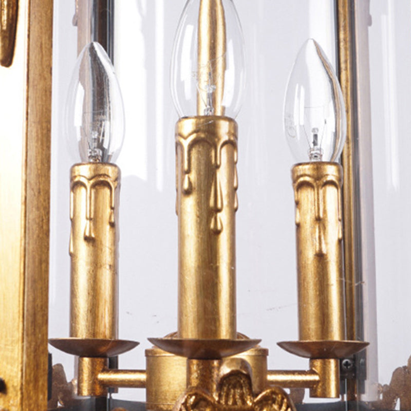 Modern Luxury Cylinder Iron Glass 3-Light Pendant Light For Hallway