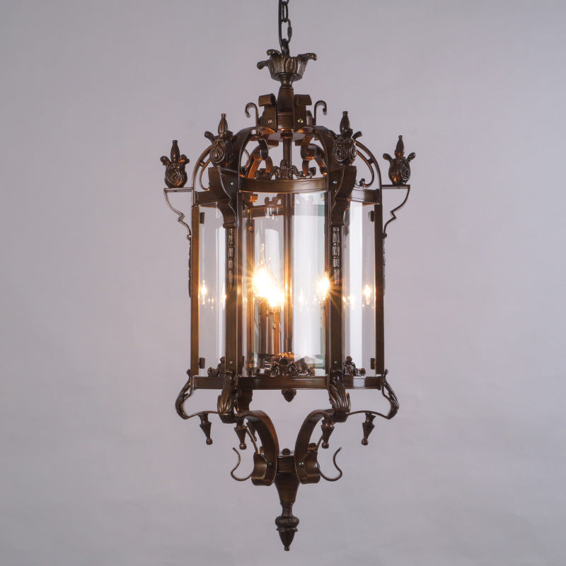 Modern Luxury Cylinder Iron Glass 3-Light Pendant Light For Hallway