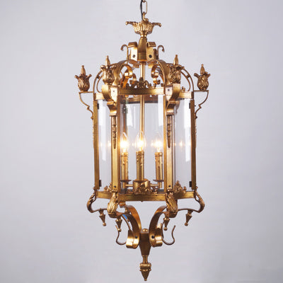 Modern Luxury Cylinder Iron Glass 3-Light Pendant Light For Hallway