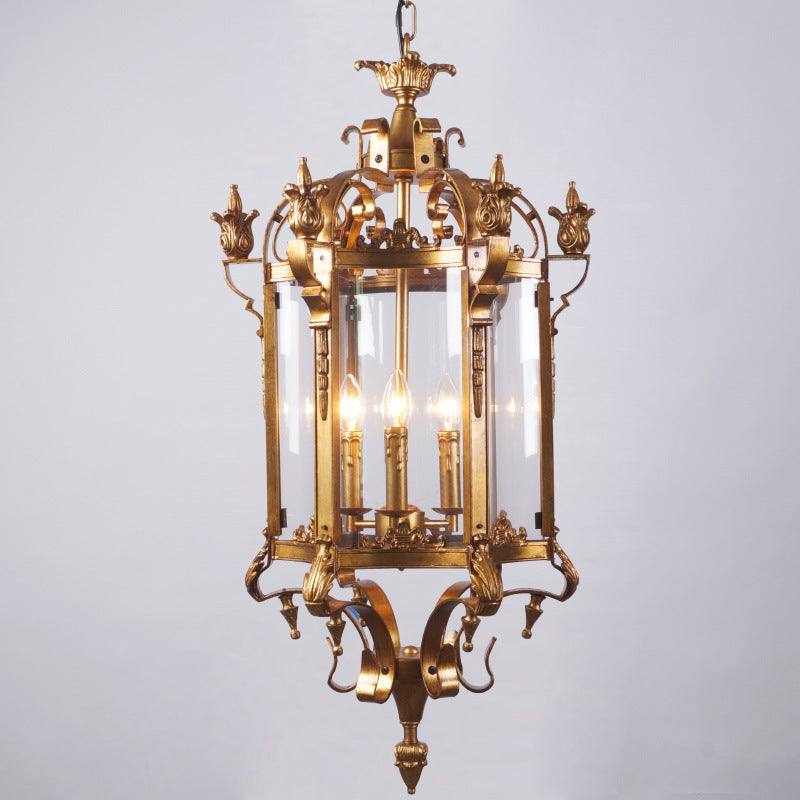 Modern Luxury Cylinder Iron Glass 3-Light Pendant Light For Hallway