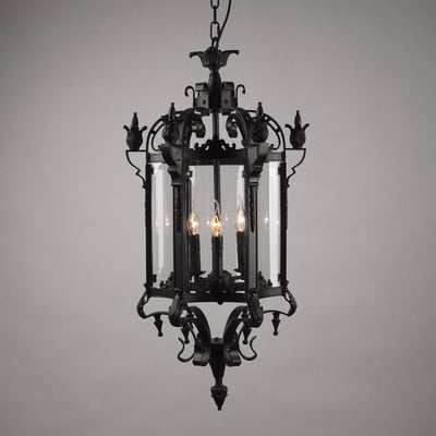 Modern Luxury Cylinder Iron Glass 3-Light Pendant Light For Hallway