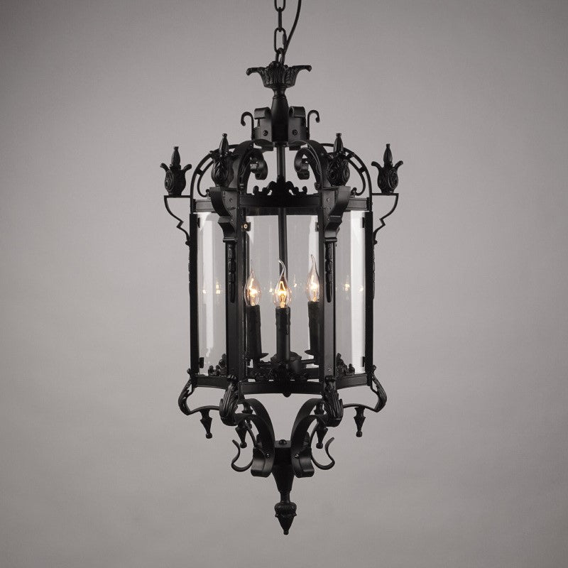 Modern Luxury Cylinder Iron Glass 3-Light Pendant Light For Hallway