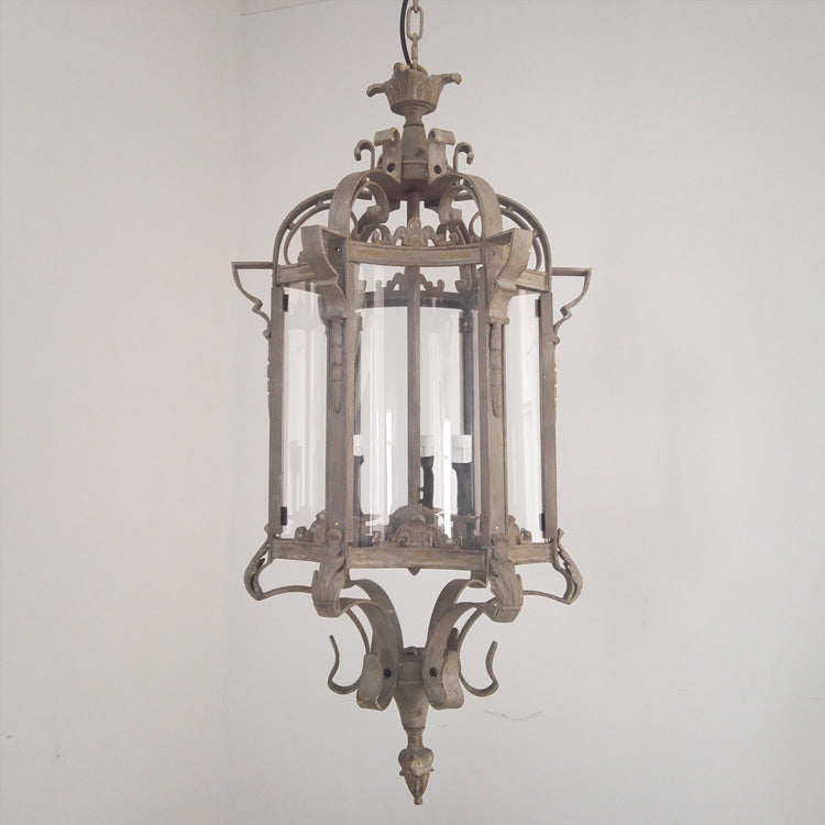 Modern Luxury Cylinder Iron Glass 3-Light Pendant Light For Hallway