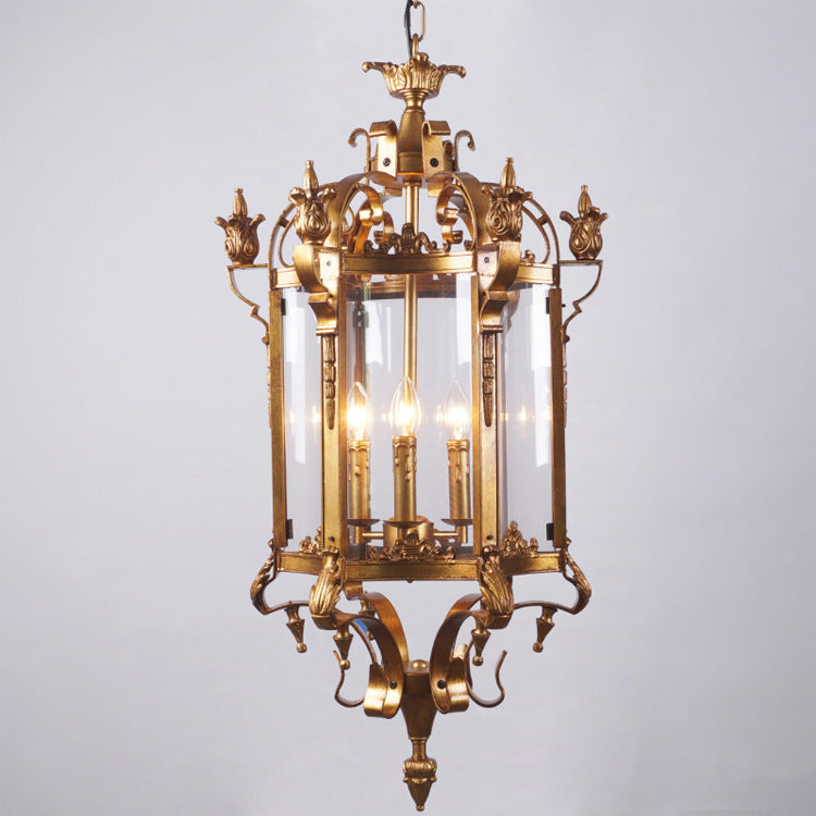 Modern Luxury Cylinder Iron Glass 3-Light Pendant Light For Hallway