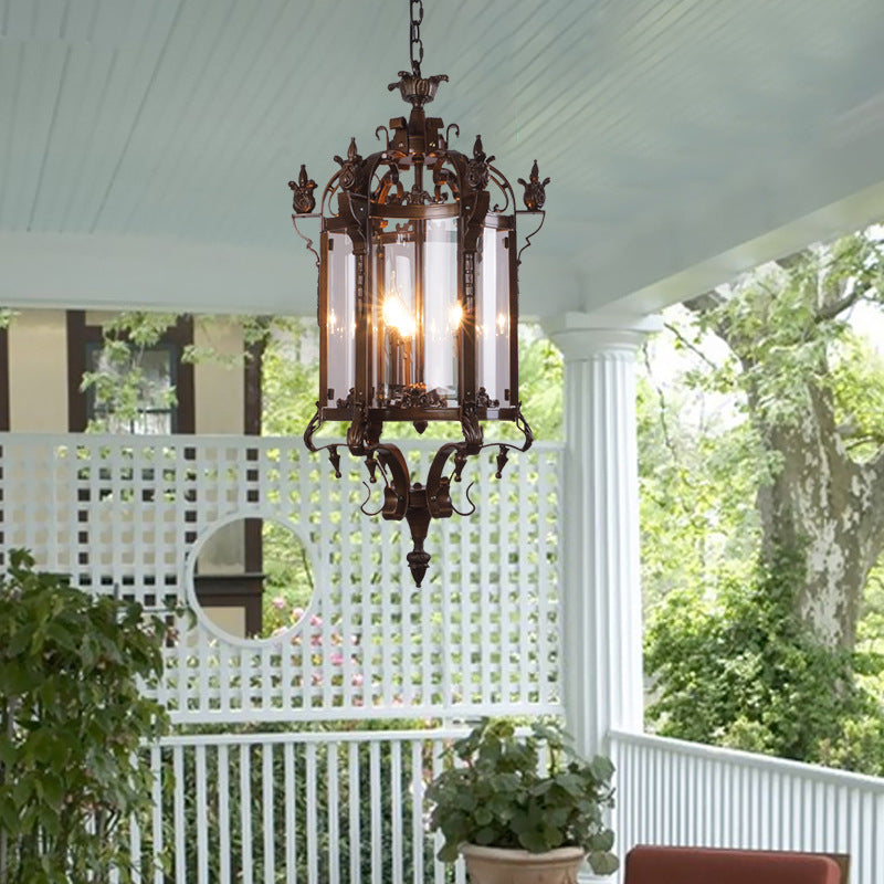 Modern Luxury Cylinder Iron Glass 3-Light Pendant Light For Hallway