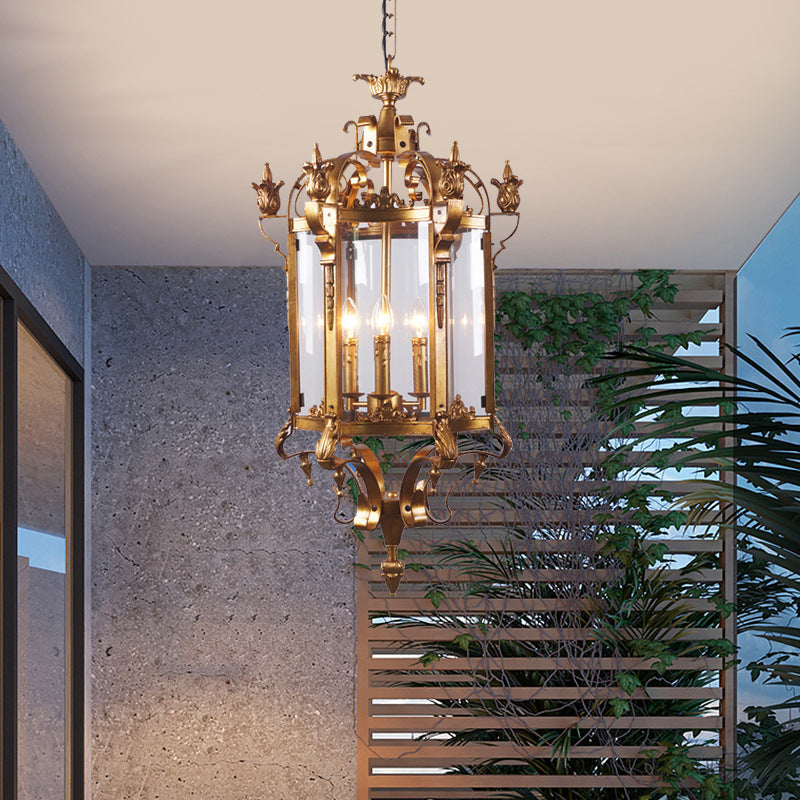 Modern Luxury Cylinder Iron Glass 3-Light Pendant Light For Hallway