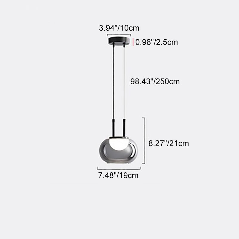 Contemporary Scandinavian Globe Iron Glass LED Chandelier Island Light For Living Room