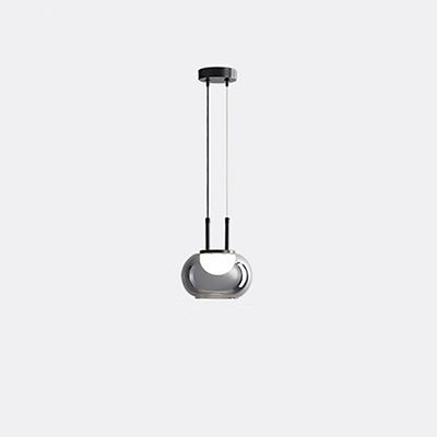 Contemporary Scandinavian Globe Iron Glass LED Chandelier Island Light For Living Room