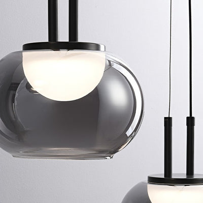 Contemporary Scandinavian Globe Iron Glass LED Chandelier Island Light For Living Room