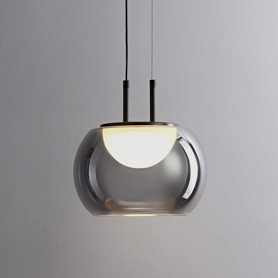 Contemporary Scandinavian Globe Iron Glass LED Chandelier Island Light For Living Room
