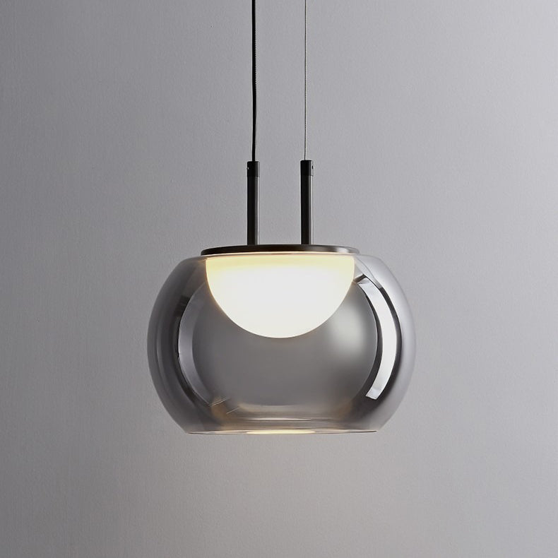 Contemporary Scandinavian Globe Iron Glass LED Chandelier Island Light For Living Room