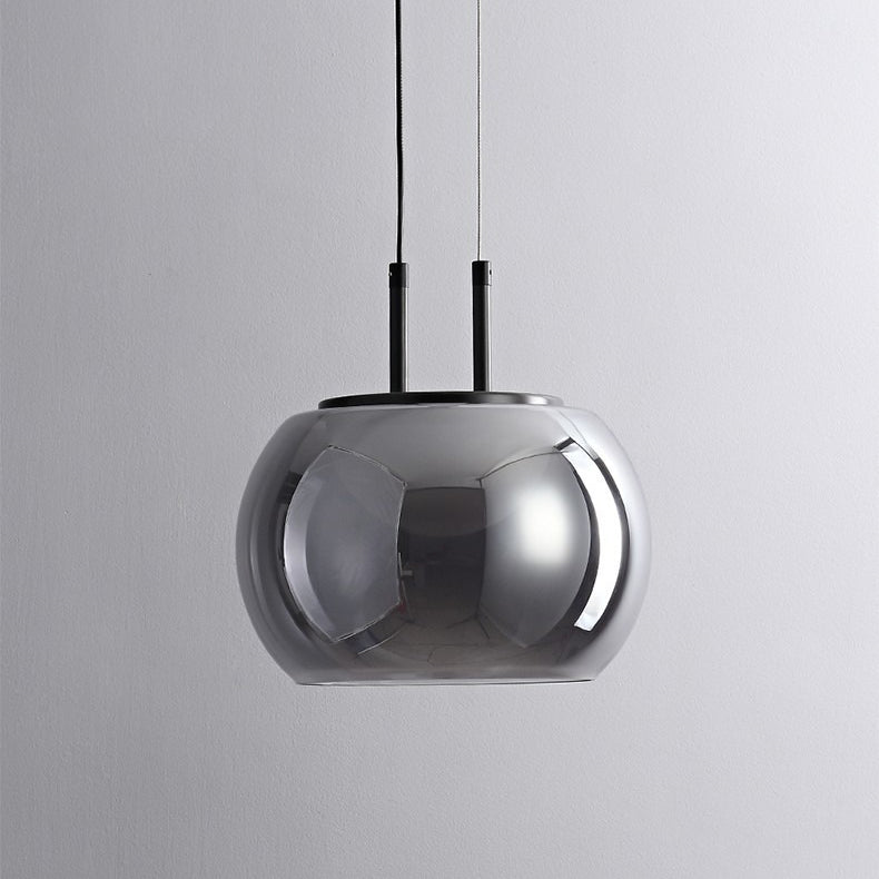 Lustre contemporain en verre et fer scandinave avec LED pour îlot lumineux dans le salon 