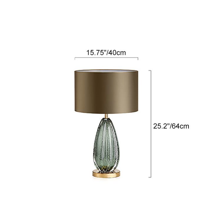 Moderne Luxus Zylinder Glasur Eisen Stoff 1-Licht Tischlampe für Schlafzimmer 