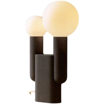Modern Art Deco Cylinder Resin Glass 2-Light Table Lamp For Bedroom